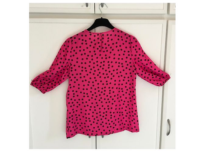 Top de seda rosa com bolinhas pretas Dolce & Gabbana - vista 2