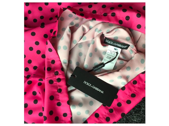 Top de seda rosa com bolinhas pretas Dolce & Gabbana - vista 4