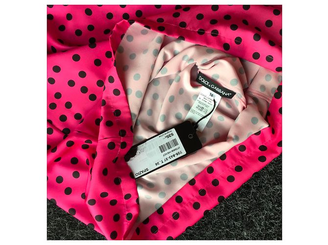 Top de seda rosa com bolinhas pretas Dolce & Gabbana - vista 5