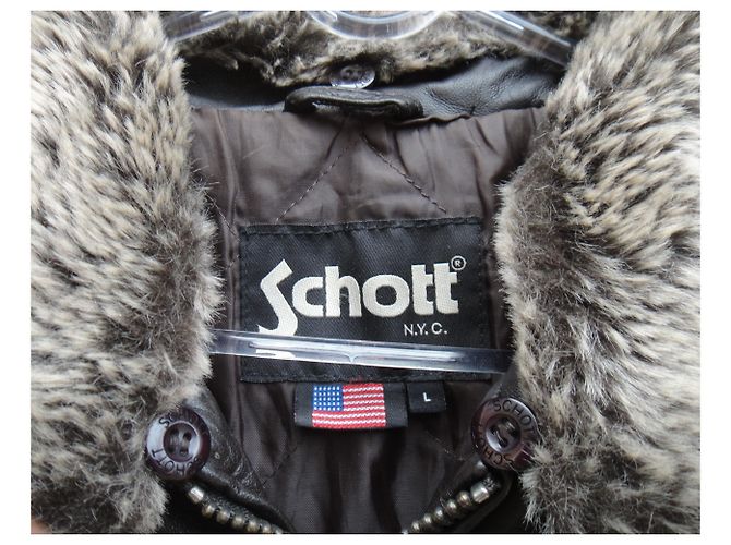 Schott men's leather jacket, size L, made in USA - view 4