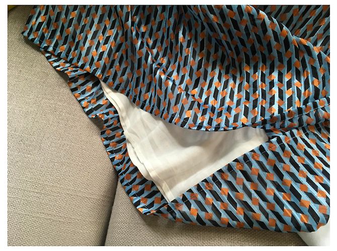 Abito midi Maje in cotone blu e bronzo - vista 7