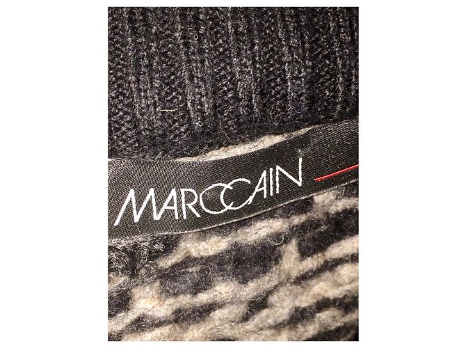 Marc Cain Houndstooth wool jacket Black Grey - view 4