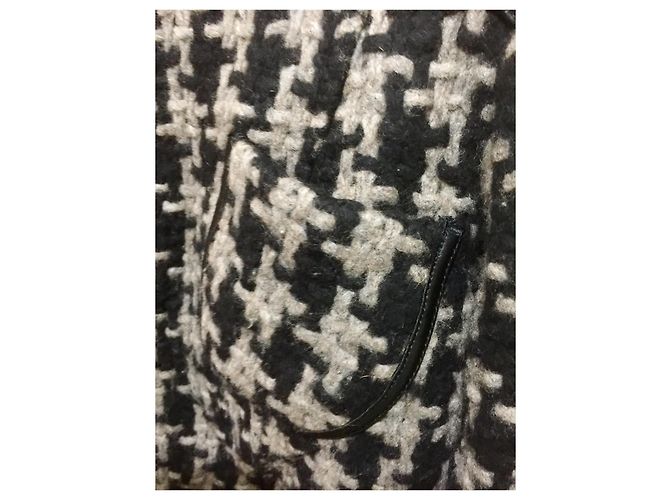 Marc Cain Houndstooth wool jacket Black Grey - view 5