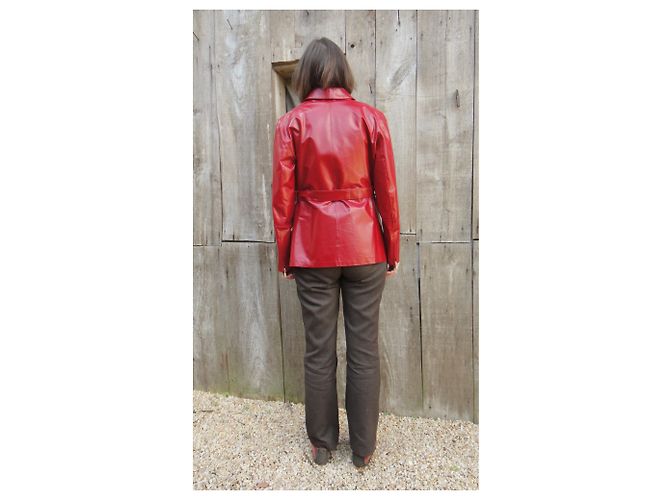 Burberry T Lederjacke 40 Rot - Ansicht 10
