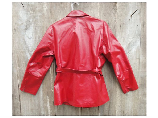 Burberry T Lederjacke 40 Rot - Ansicht 8