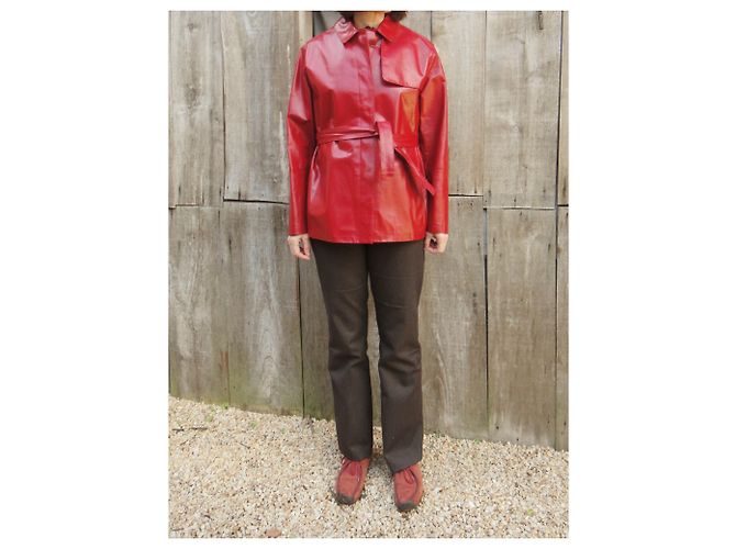 Burberry T Lederjacke 40 Rot - Ansicht 9