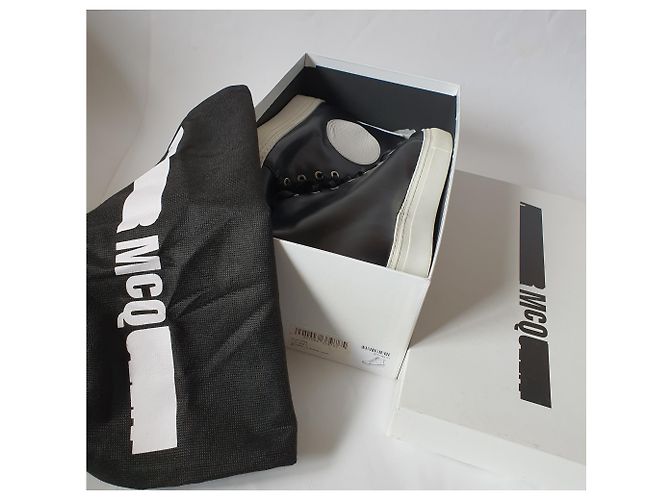 Alexander McQueen McQ Sneaker Leder Schwarz Weiß - Ansicht 9