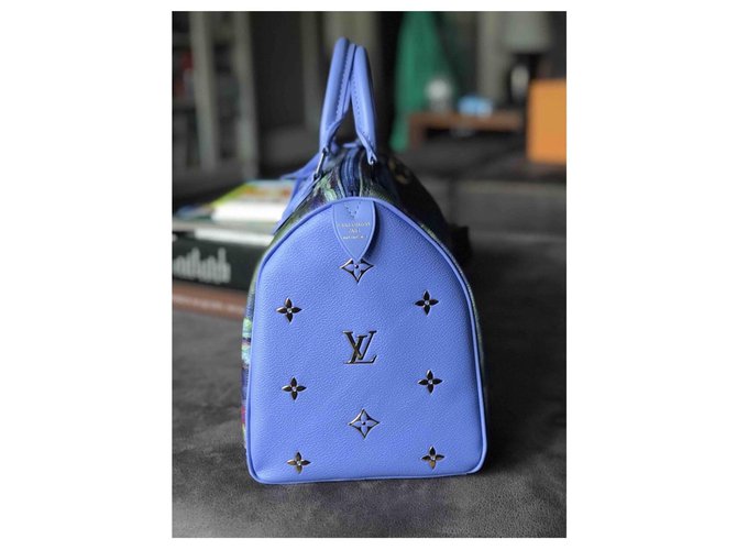 Louis Vuitton Borsa Monet Speedy Masters Blu chiaro - vista 3