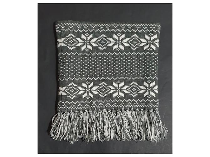 Woolrich Schal Weiß Grau Acryl - Ansicht 2