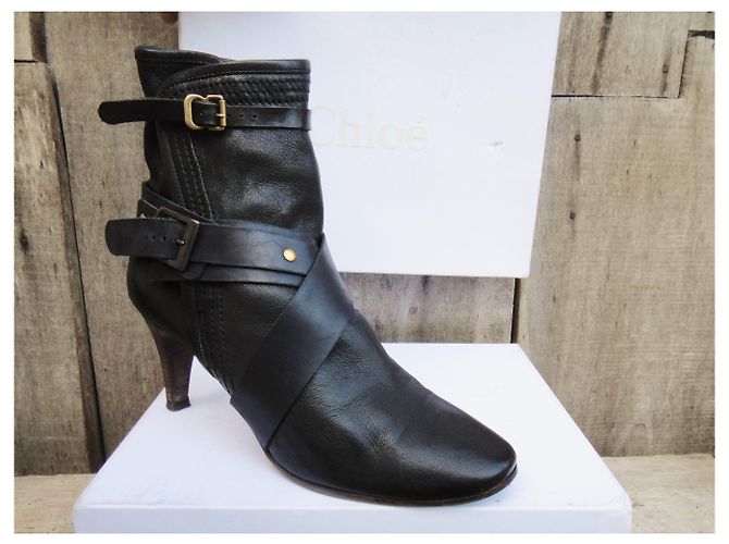 Stivaletti Chloé in pelle neri 39,5 Nero - vista 3
