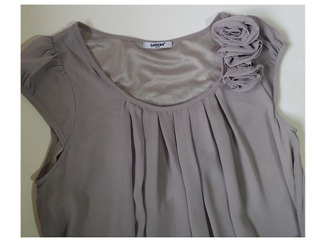 Vestido de seda gris Suncoo - vista 2