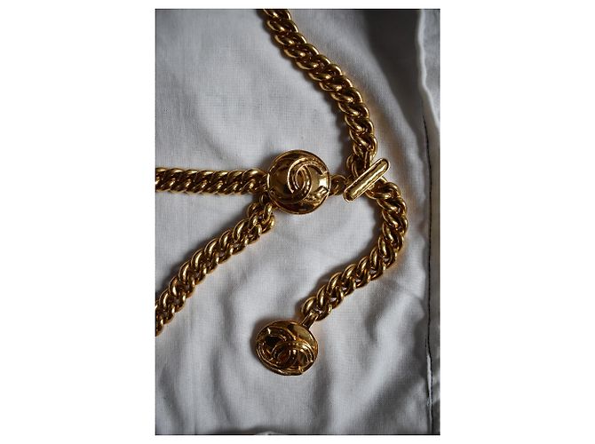 Vintage Chanel Goldton Medaillongürtel Golden - Ansicht 11