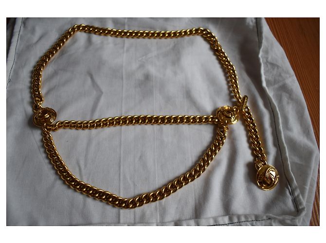 Vintage Chanel Goldton Medaillongürtel Golden - Ansicht 12