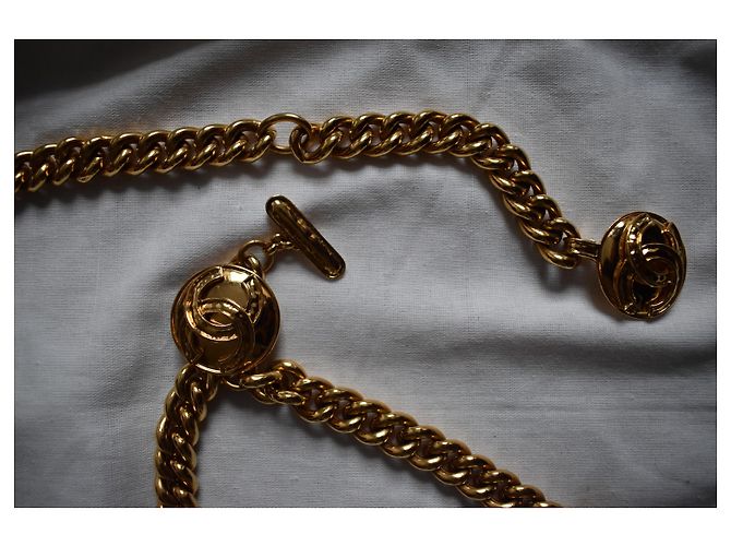 Vintage Chanel Goldton Medaillongürtel Golden - Ansicht 5