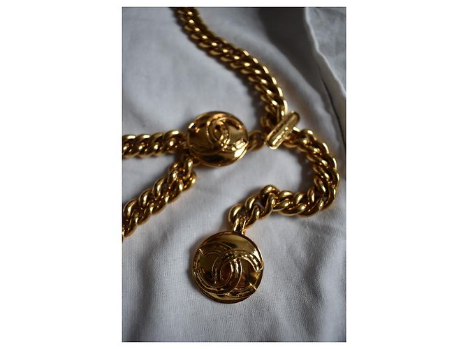 Vintage Chanel Goldton Medaillongürtel Golden - Ansicht 8