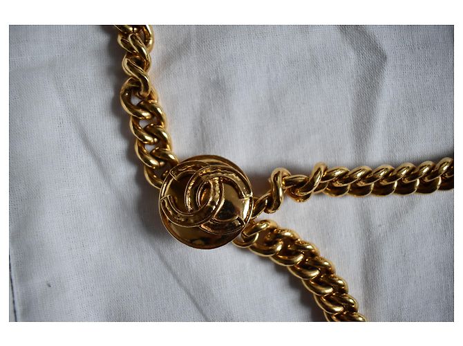 Vintage Chanel Goldton Medaillongürtel Golden - Ansicht 9