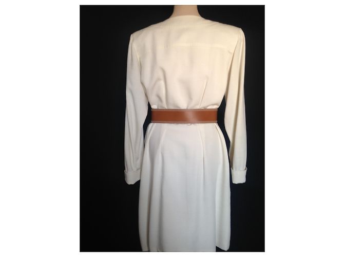Yves Saint Laurent Kleid in Eggshell Viscose Aus weiß - Ansicht 7