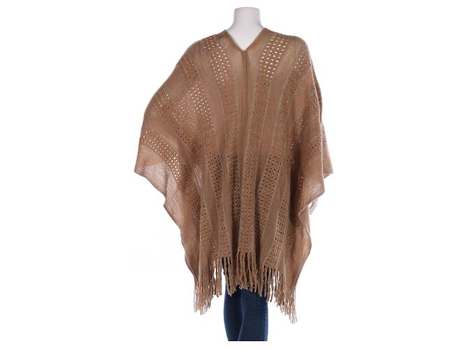 Poncho Bcbg Max Azria Marrone Argenteo Acrilico Argento - vista 2