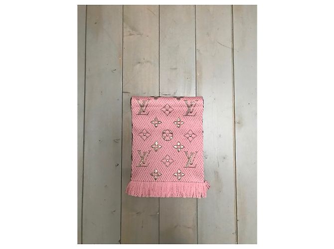 Sciarpa Louis Vuitton Logomania rosa - vista 4