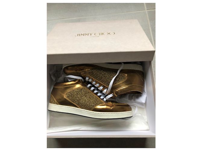Sneakers Jimmy Choo Miami oro bronzo in pelle D'oro - vista 2