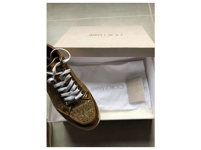 Sneakers Jimmy Choo Miami oro bronzo in pelle D'oro - vista 3