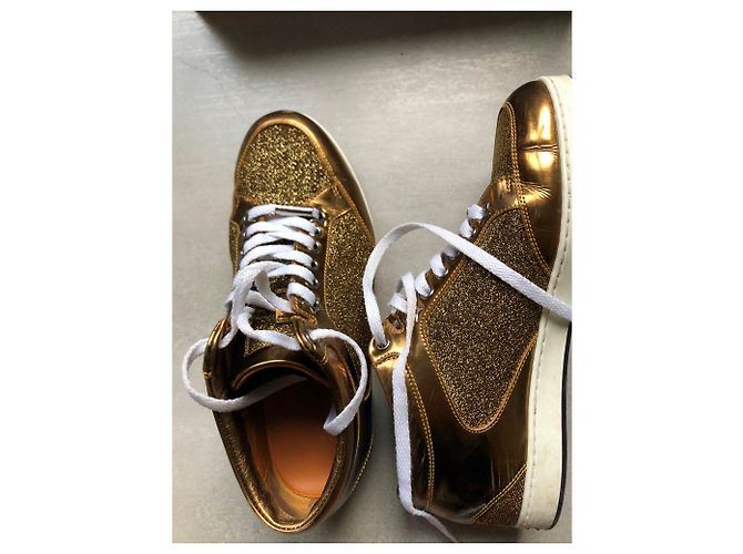Sneakers Jimmy Choo Miami oro bronzo in pelle D'oro - vista 8