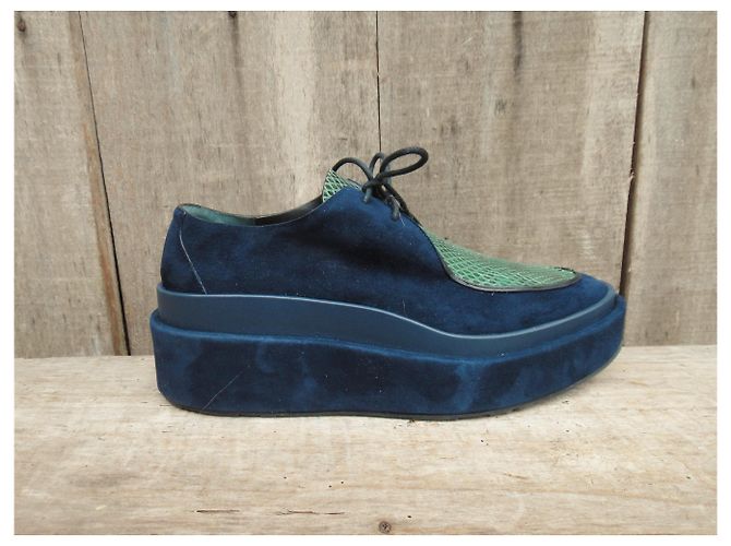 derby a zeppa Jil Sander p 36 1/2 Condizioni come nuove Blu - vista 3