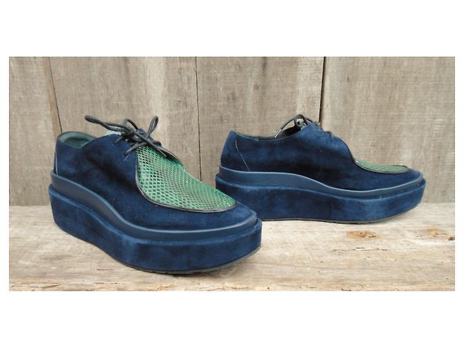 derby a zeppa Jil Sander p 36 1/2 Condizioni come nuove Blu - vista 4