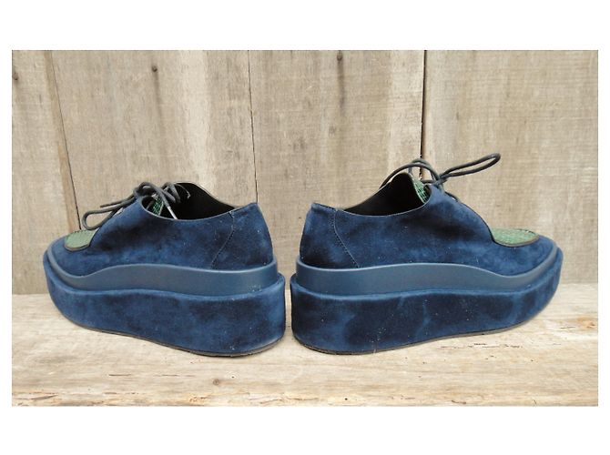 derby a zeppa Jil Sander p 36 1/2 Condizioni come nuove Blu - vista 6