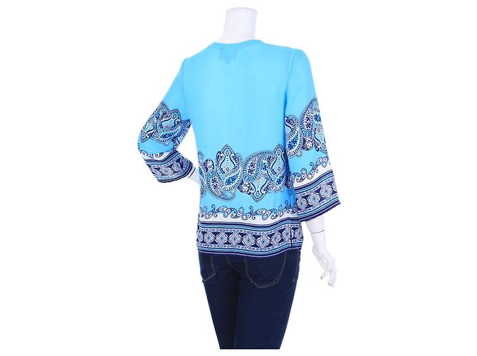 Blusa Cynthia Rowley Blanca y Azul de Poliéster Talla S Blanco - vista 2
