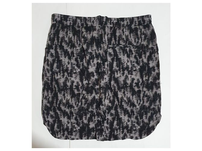 Falda Noa Noa de viscosa negra gris Talla 38 Negro - vista 2