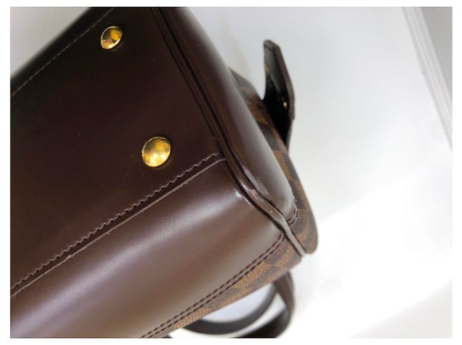 Borsa Louis Vuitton Knightsbridge in tela e pelle marrone - vista 11