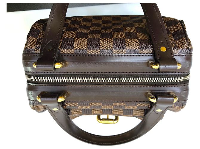 Borsa Louis Vuitton Knightsbridge in tela e pelle marrone - vista 12