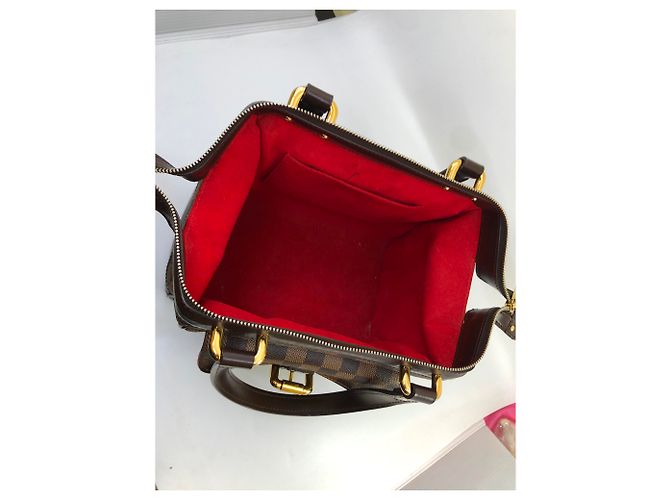 Borsa Louis Vuitton Knightsbridge in tela e pelle marrone - vista 13