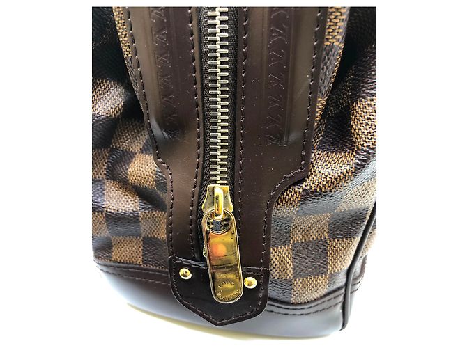 Borsa Louis Vuitton Knightsbridge in tela e pelle marrone - vista 18