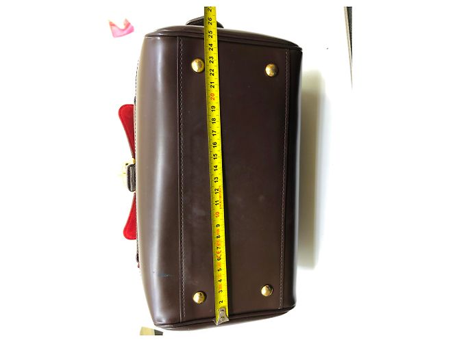 Borsa Louis Vuitton Knightsbridge in tela e pelle marrone - vista 19