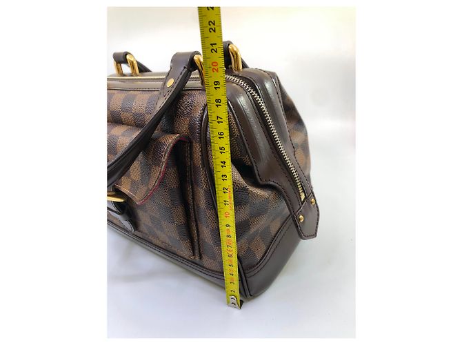 Borsa Louis Vuitton Knightsbridge in tela e pelle marrone - vista 20