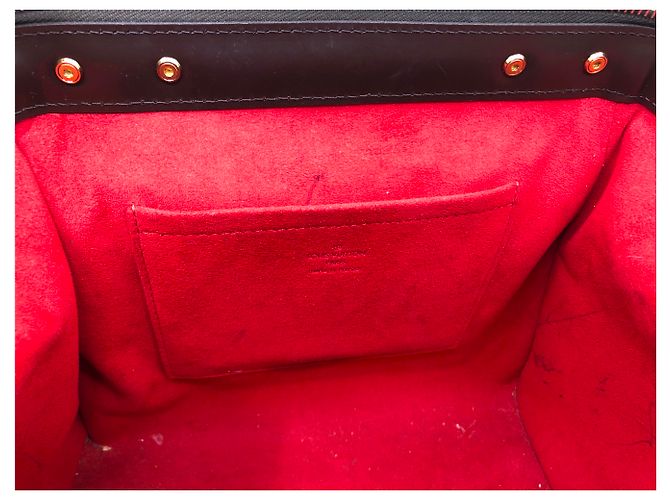 Borsa Louis Vuitton Knightsbridge in tela e pelle marrone - vista 21