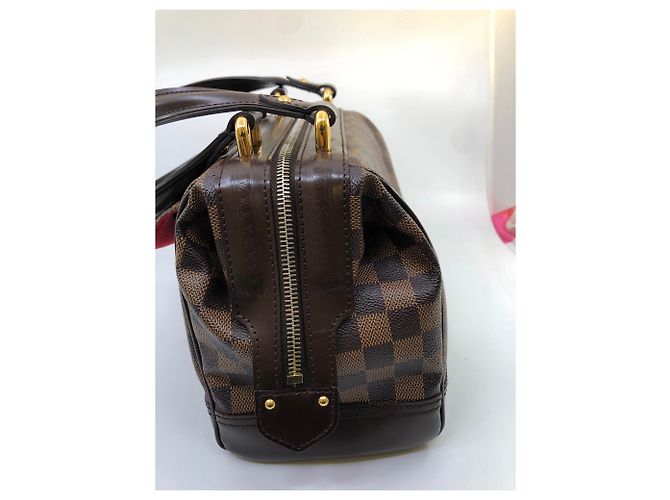 Borsa Louis Vuitton Knightsbridge in tela e pelle marrone - vista 3