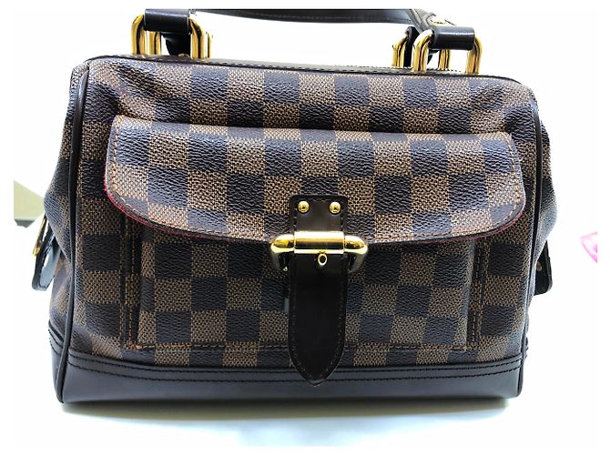 Borsa Louis Vuitton Knightsbridge in tela e pelle marrone - vista 5