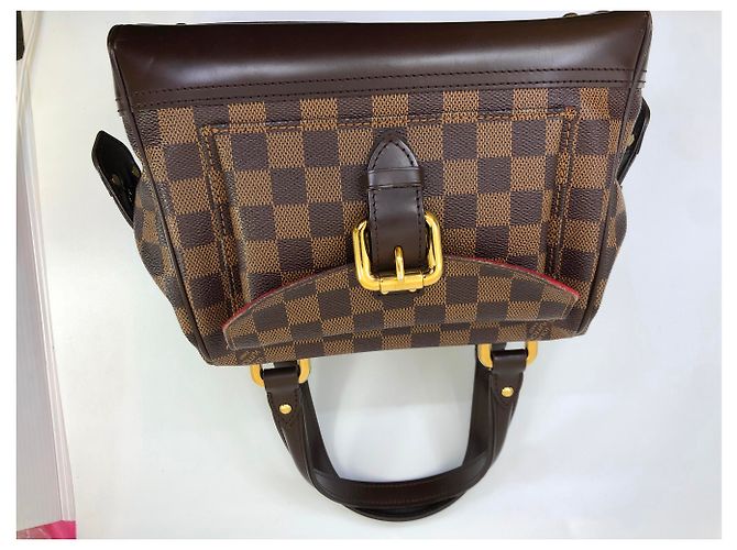 Borsa Louis Vuitton Knightsbridge in tela e pelle marrone - vista 6