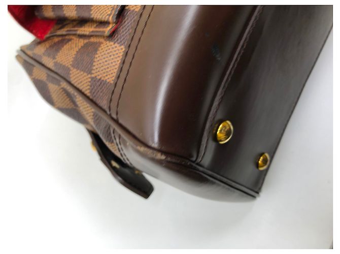 Borsa Louis Vuitton Knightsbridge in tela e pelle marrone - vista 7