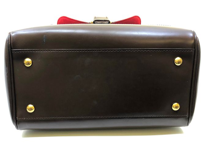 Borsa Louis Vuitton Knightsbridge in tela e pelle marrone - vista 8