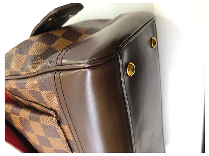 Borsa Louis Vuitton Knightsbridge in tela e pelle marrone - vista 9