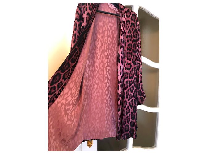 Bata de pijama Roberto Cavalli de seda con estampado de leopardo Multicolor - vista 3