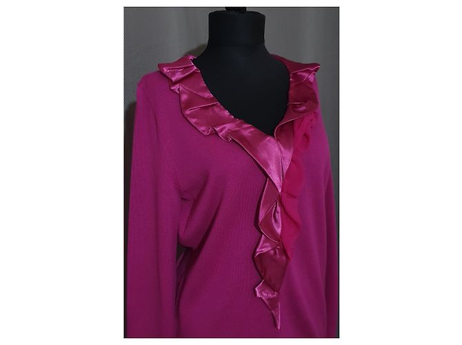 Elie Tahari Baumwollpullover Lila Größe M - Ansicht 3