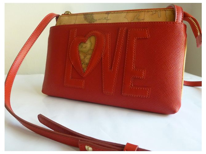 Autre Marque Borsa a mano in vera pelle Rosso - vista 3