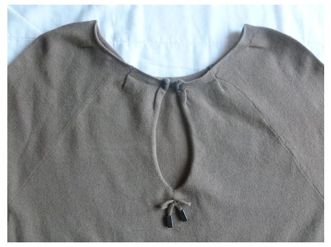 Twin Set abito midi in pura seta e viscosa Taupe - vista 13