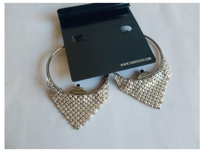 Swarovski Orecchini a cerchio impreziositi da cristalli Metallico - vista 6