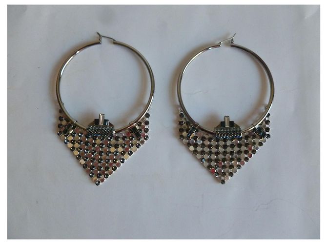 Swarovski Orecchini a cerchio impreziositi da cristalli Metallico - vista 7